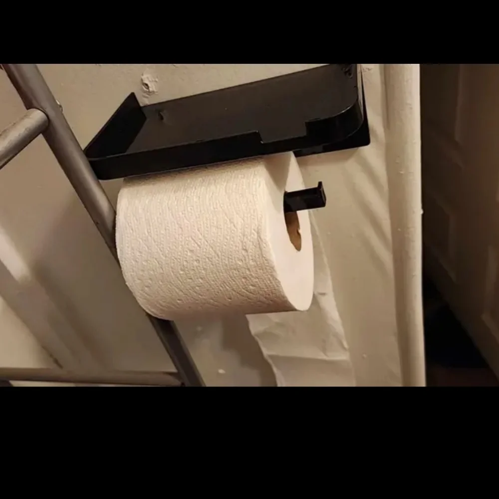 Wall Toilet Paper Holder With Tray - Gray